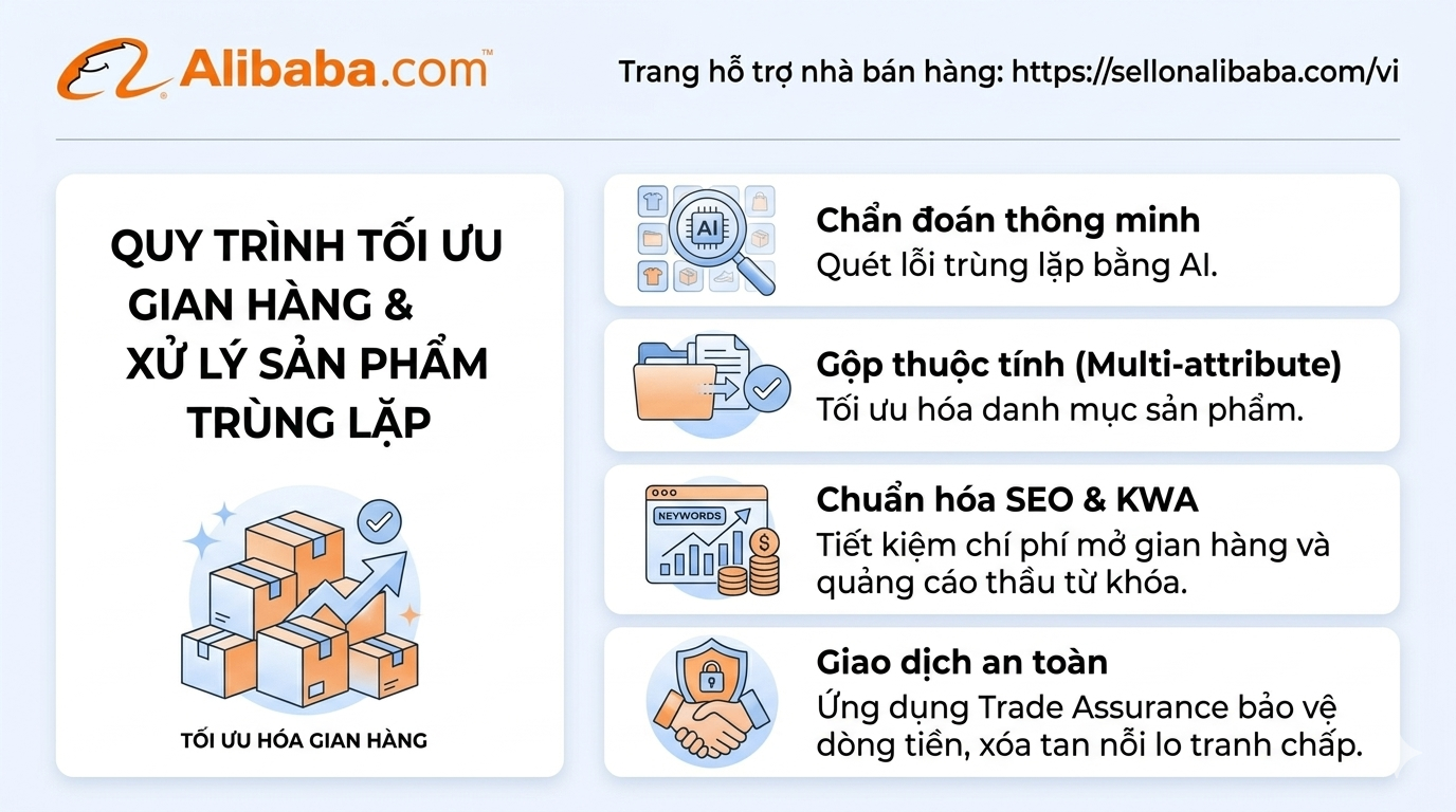 Register an Alibaba account: How to handle duplicate products