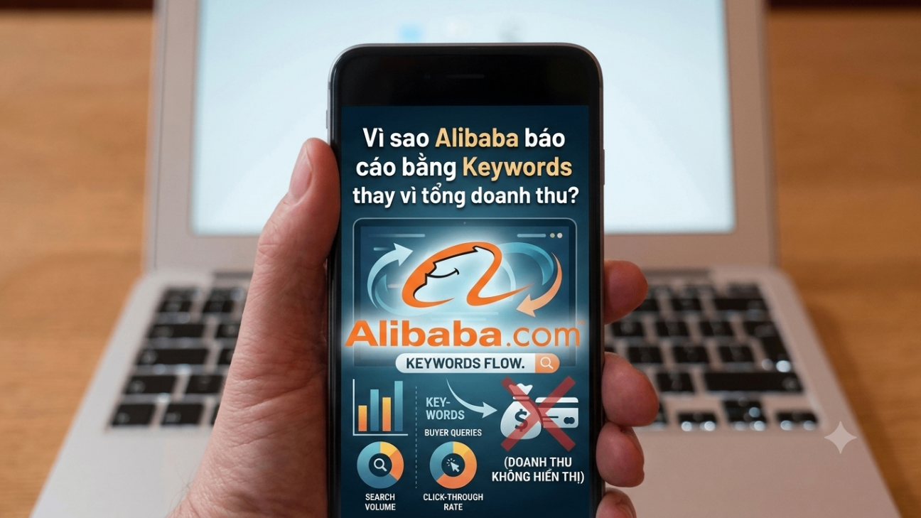 Why does Alibaba report using Keywords instead of total revenue?